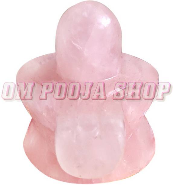 Om Pooja Shop Shivling in Rose Quartz Gemstone Decorati