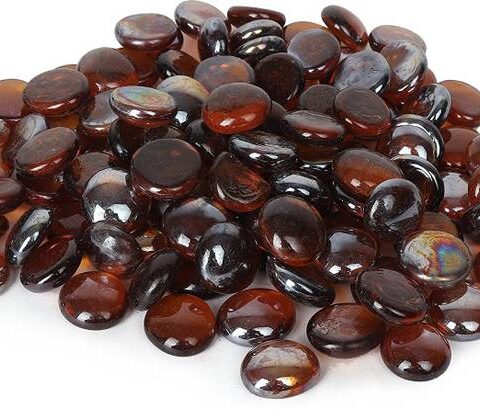 Jainsons Pet Products GLASS-STONE-BROWN-03 Regular Roun...