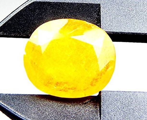 hoseki Yellow Sapphire 12.1Cts stone Regular Oval Cryst