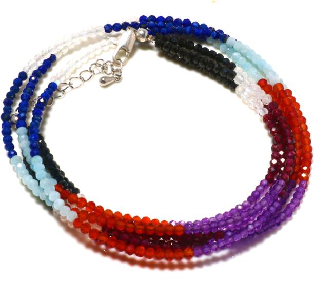 5 Layered Multicolor Natural Gemstone Round Shape Beads