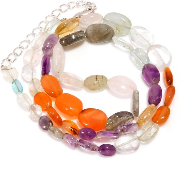 Multicolor Gemstone Oval Shape Beads Handmade stone for necklace ...