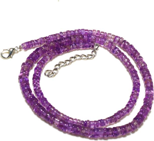 Natural Purple Amethyst Gemstone Smooth Round Beaded Ne