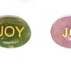 AIR9999 Joy Symbol Engraved Natural Rose Quartz and Gre