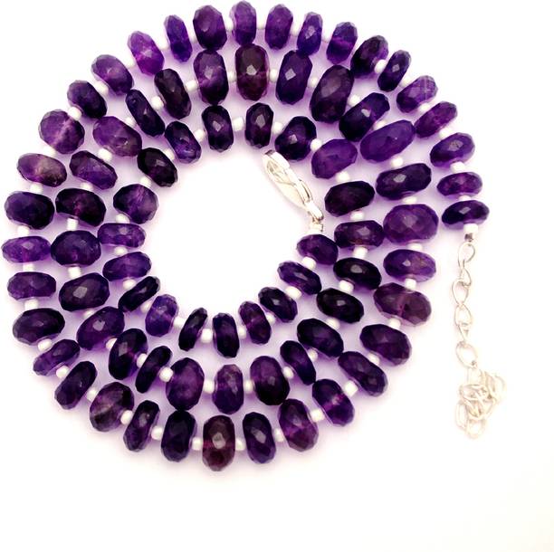 Purple Color Amethyst Gemstone Wheel Shape Beads Handma