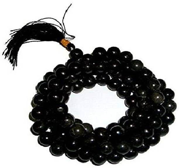 Black Hakik Mala Tourmaline Certified 8mm 108 Beads for