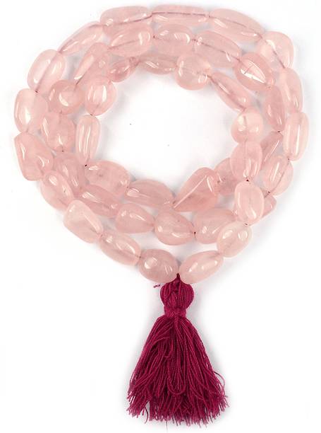 CRYSTU Natural Rose Quartz Tumble Beads Mala stones for necklace 8