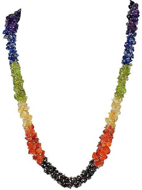 Natural 7 Chakra Chip Mala for Unisex Amethyst, Crystal...