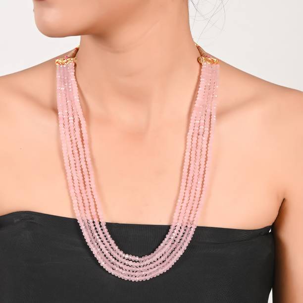 Ratnavali Jewels Quartz Stone Beads 5 line stones for necklace Qua