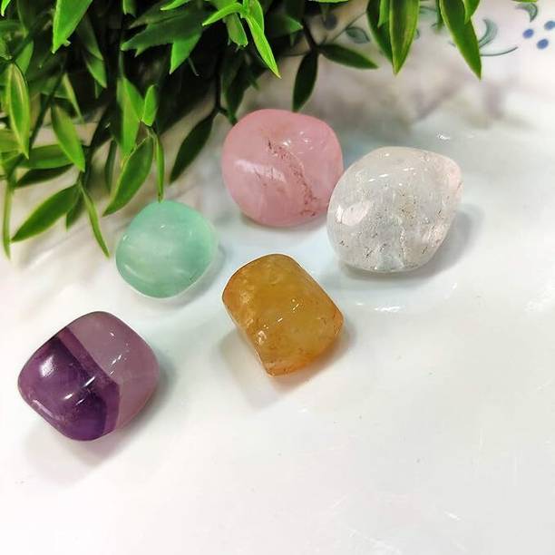 VIBESLE Happiness Crystal Healing Tumble Stone Set Deco