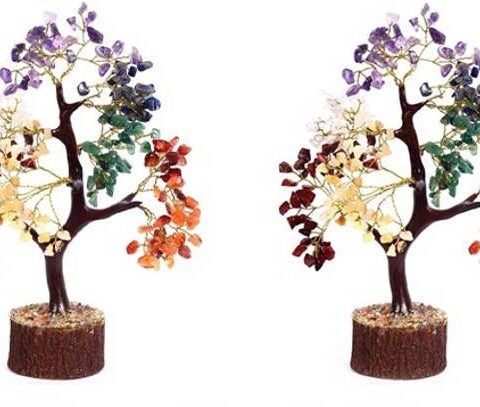 Reshamm Natural Seven Chakra Crystal Stone Tree for Rei