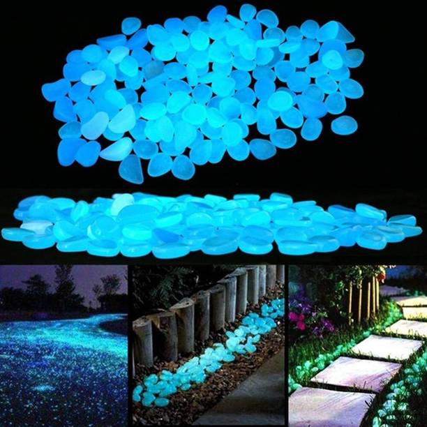 Flipco 100 Pieces Garden Luminous Stones, Decorative Sh...