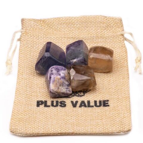 Plus Value Multi Fluorite Tumbled 100gm in Jute Bag Reg...