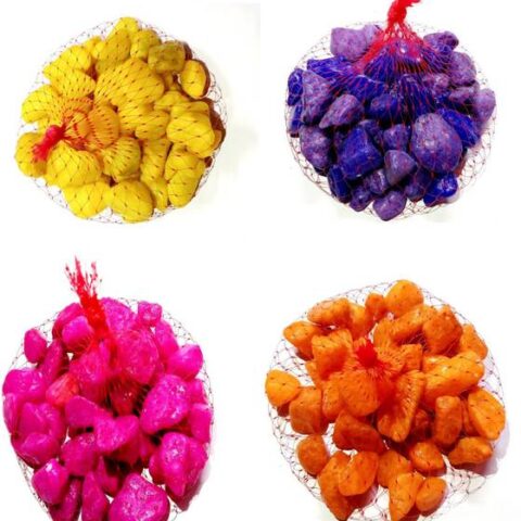 Green Plant indoor Multi153 Polished Round Marble Stone