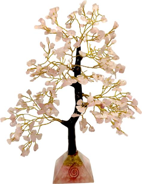 Sawcart Rose Quartz Crystal Bonsai Money Tree With Pyra