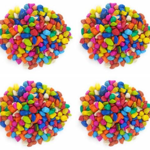 Green Plant indoor Multi2562 Polished Round Marble Pebb...