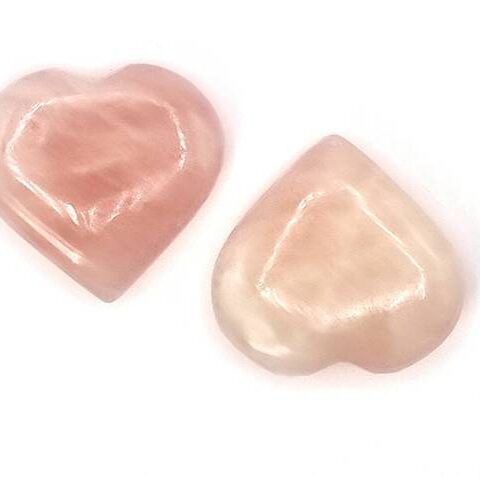 Plus Value Natural Rose Quartz Heart Pair Regular Asymm...