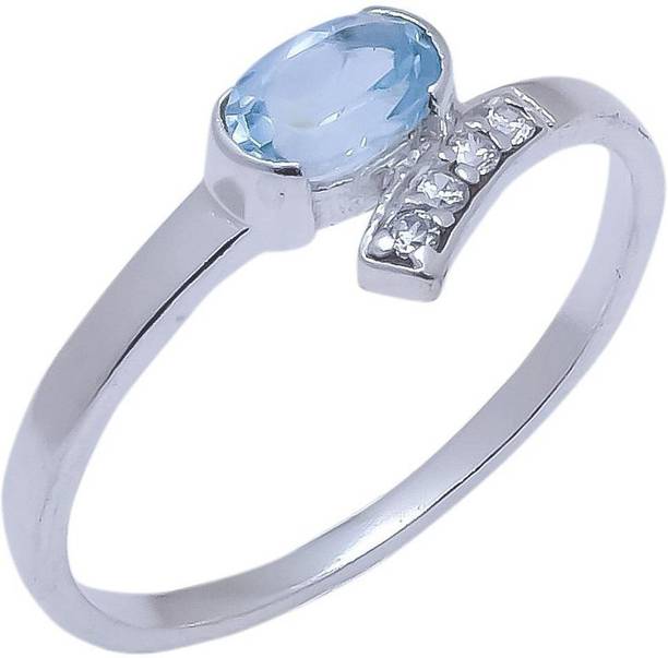 Blue Topaz, White Topaz Natural Gemstone 925 Sterling S