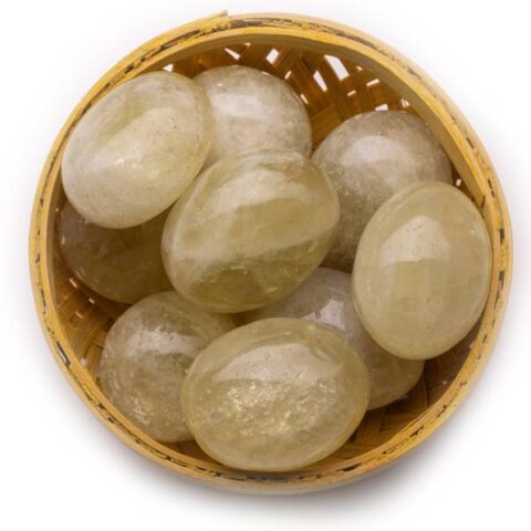 Plus Value Lemon Quartz Tumbled Stone 200 Grams in Bask...