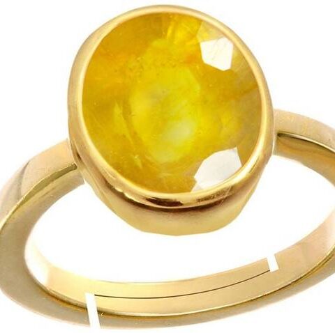 Natural Gold Plated Yellow Yellow Sapphire 6.25 Ratti S...