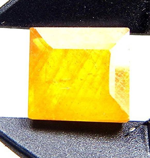 hoseki Yellow Sapphire 7.8Cts stone Regular Square Crys