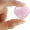 9dzine Rose Quartz Crystal Mini Puffy Heart Shape Pocke...