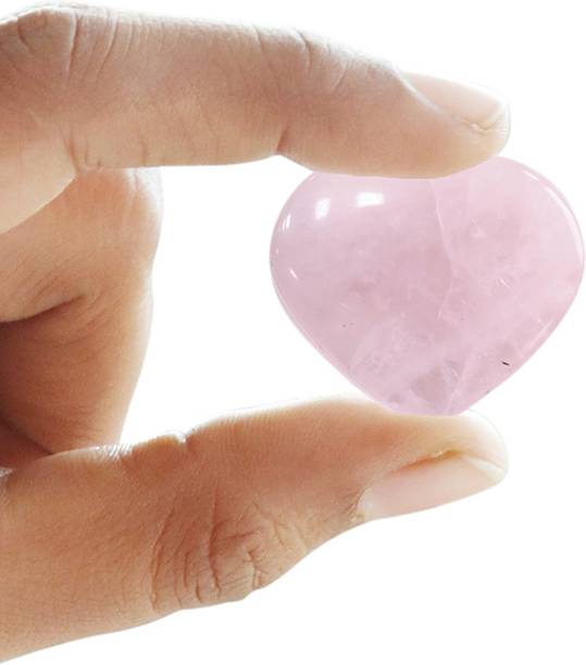 9dzine Rose Quartz Crystal Mini Puffy Heart Shape Pocke...