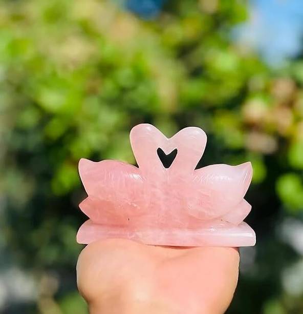 SS Murti 200-250g Rose Quartz Swan Pair Crystal Love Du