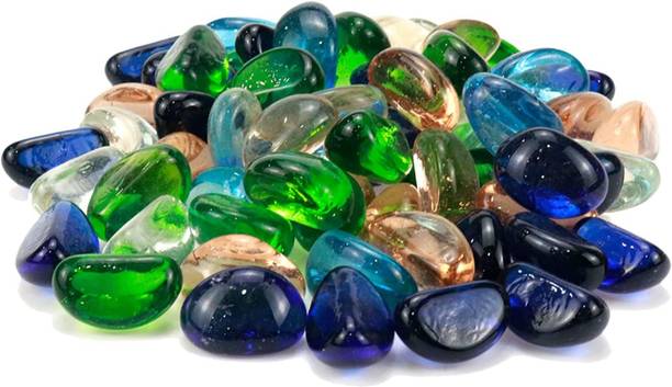 Pot Patio Multicolored Glossy Milky Shaded Marbles Ston