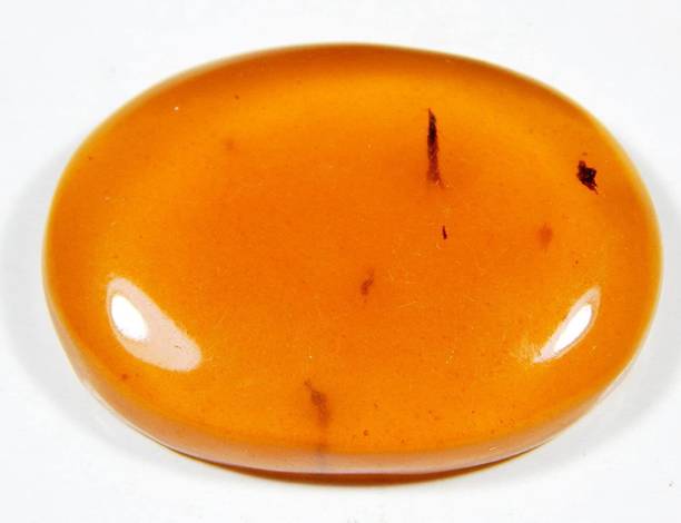 hoseki Amber 40.8Cts Stone Regular Oval Crystal Stone