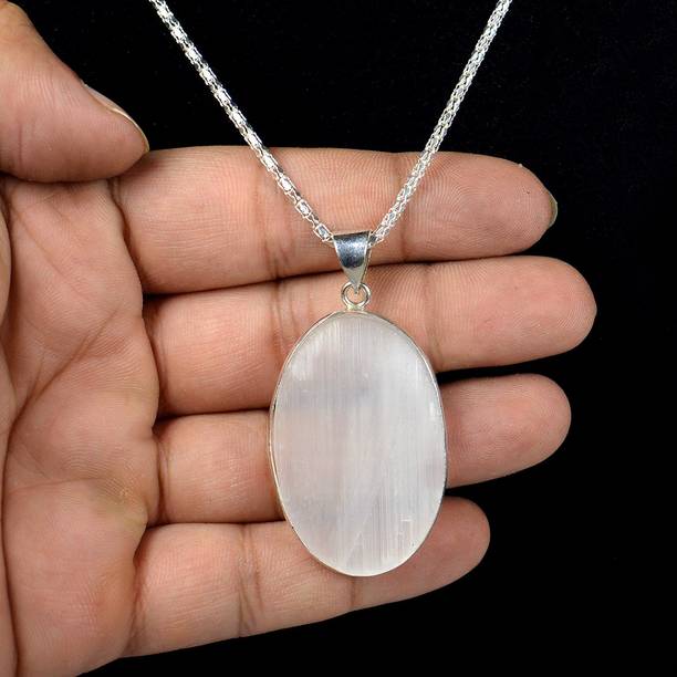 AAA Selenite Pendant Natural Crystal Pendant Oval Pendant