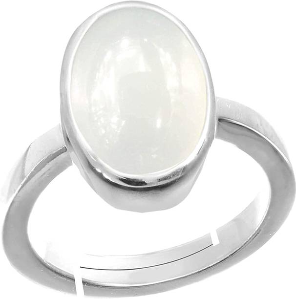 4.25 Ratti Natural Rainbow Moonstone stone for ring Silver Plated