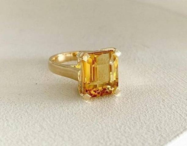 7.25 Ratti Pukhraj Stone Original Certified Yellow Sapp