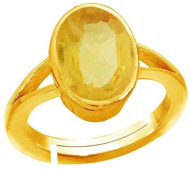 7.25 Ratti Yellow Sapphire Stone Adjustable stone for stone for ring Certifed