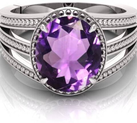 5.25 Ratti Katela Amethyst Gemstone Silver Plated stone for ring ...