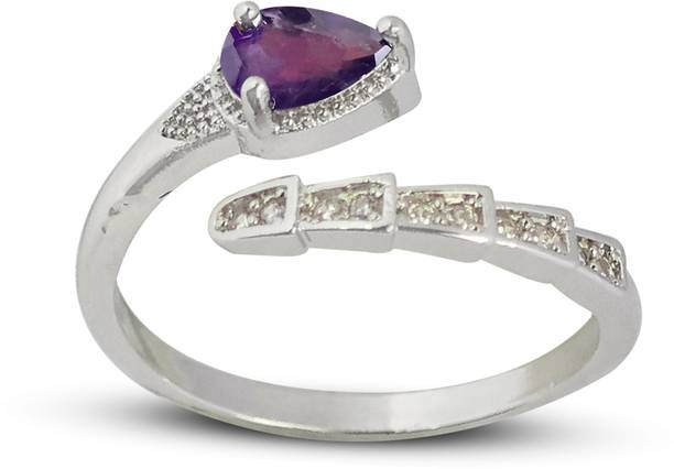 Natural Amethyst Gemstone Adjustable stone for ring for Girls Wom