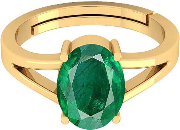 10.25 Ratti Moldavite Panna Stone Adjustable stone for ring Brass R...