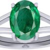 10.25 Ratti Moldavite Panna Silver metal Adjustable stone for ring ...