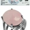 CRYSTU Certified Natural Rose Quartz Adjustable stone for ring fo