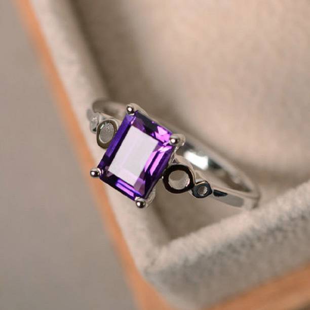 Amethyst Gemstone Sterling Silver stone for ring Jewelry Silver A