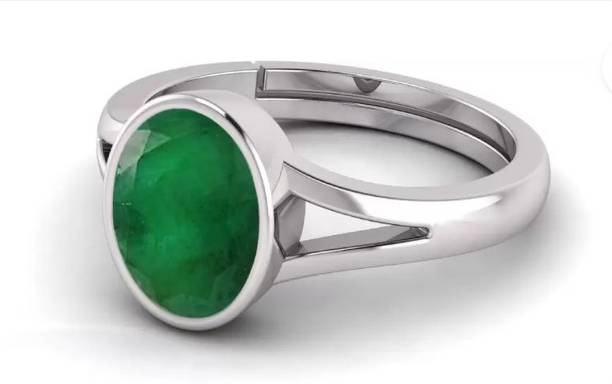 natural panna stone stone for stone for ring 7.25 ratti Brass Emerald Silve