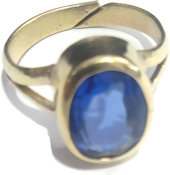 6 to 7 Carat Blue Sapphire Neelam Gemstone Gold Plated
