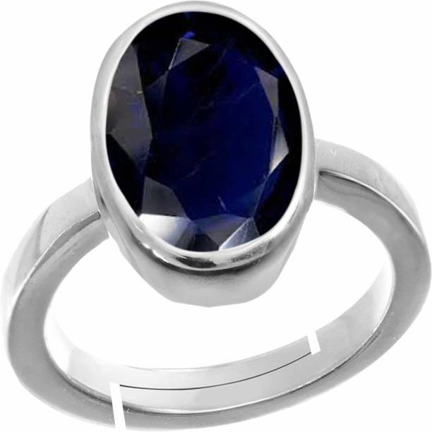 7.25 Ratti Certified Blue Sapphire (Neelam) Silver+White