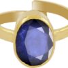 5.25 Ratti Blue Sapphire Stone Sapphire Gold Plated Rin