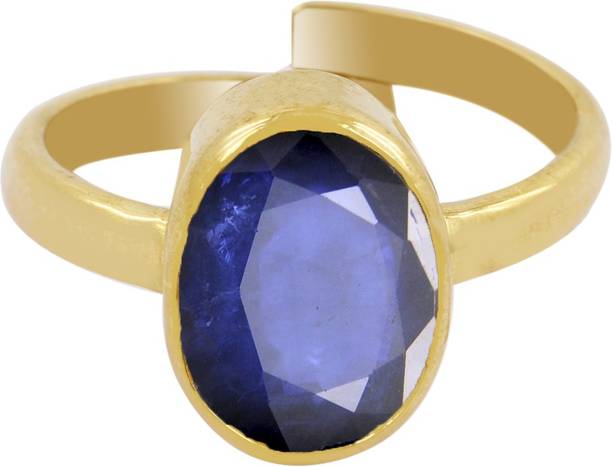 5.25 Ratti Blue Sapphire Stone Sapphire Gold Plated Rin