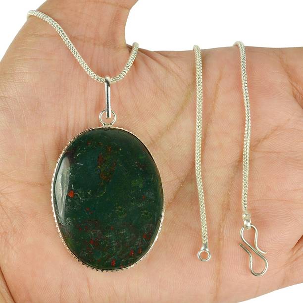 Natural Crystal Bloodstone Pendant Oval Pendant Crystal
