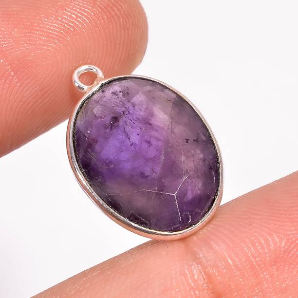 Amazing Purple Color Oval Shape Gemstone Pendant, Moder