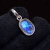 Silver Moonstone Crystal, Stone, Sterling Silver Pendan...