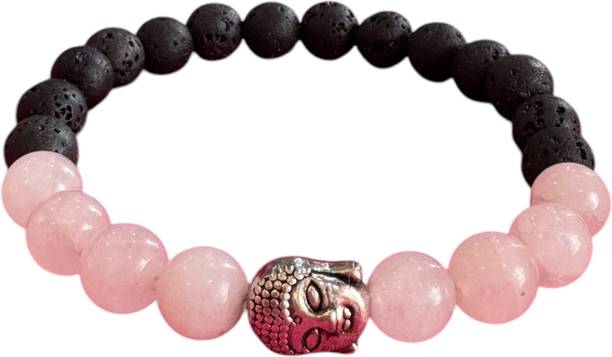 Gems Guru Rose Quartz, Lava Quartz stones for bracelet