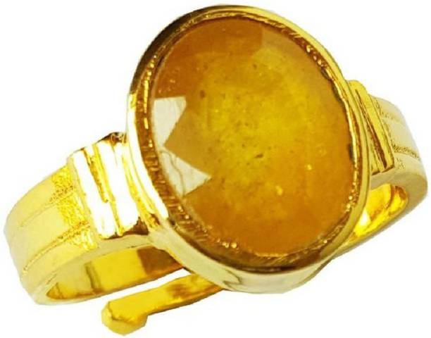 Yellow Sapphire stone for stone for ring With Natural Pukhraj Stone Lab Cer...