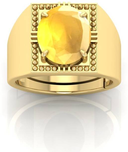 12.25 Ratti Yellow Sapphire Gemstone Adjustable stone for stone for ring Wi...